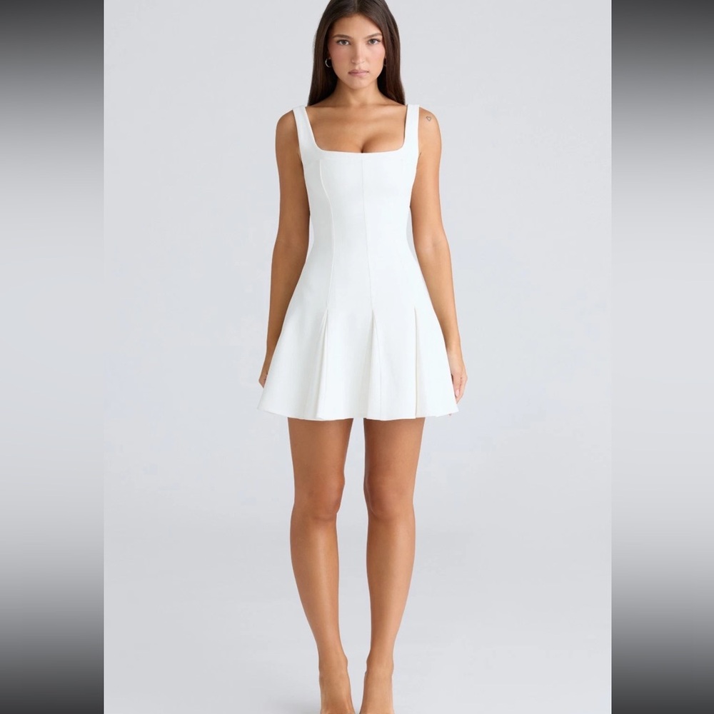 HOUSE OF CB 'Amelie' Vintage Ivory Stretch Crepe MiniDress/Size S